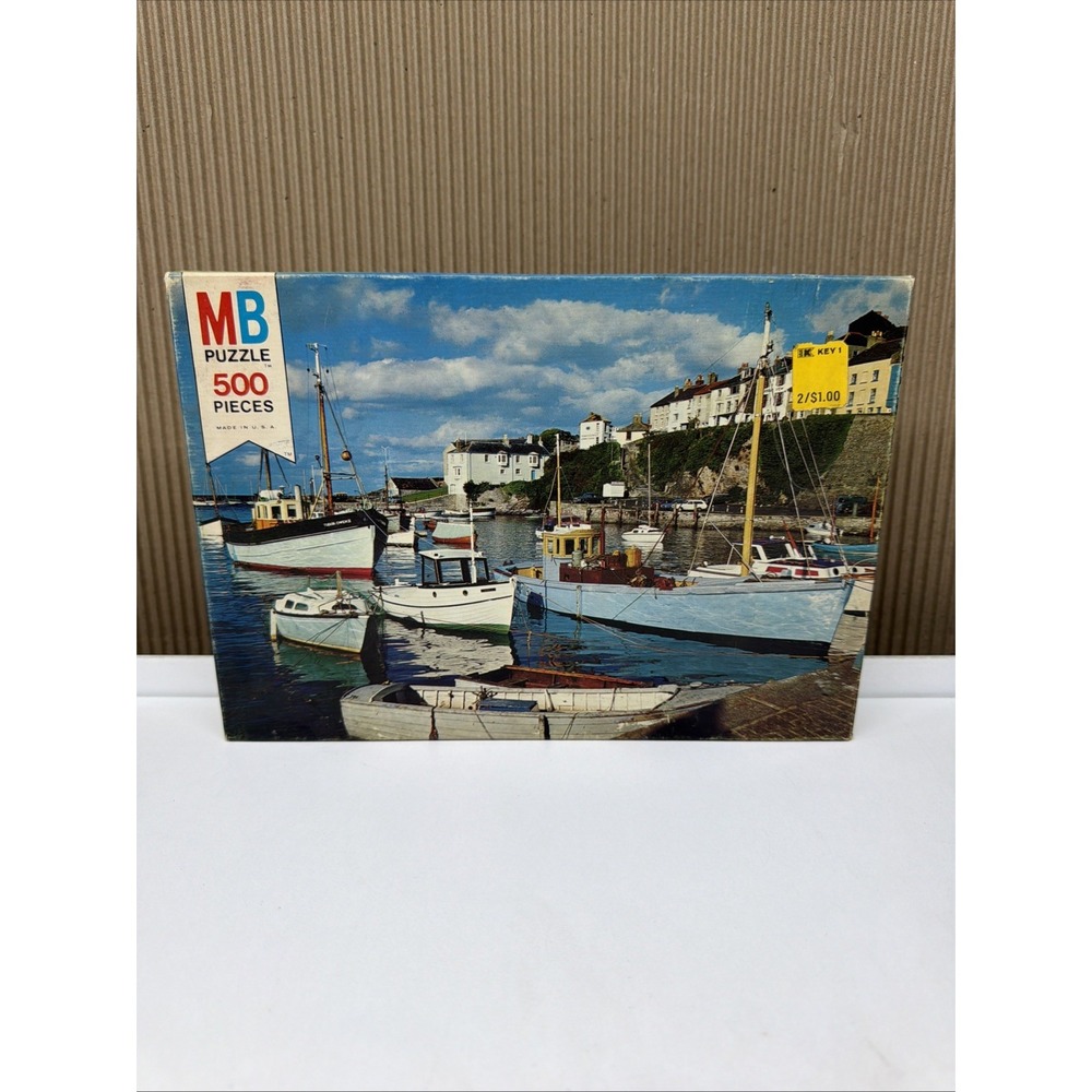 Milton Bradley Vintage 500 Piece Puzzle 20" x 14" Brixham Eng #4906 USA Coventry